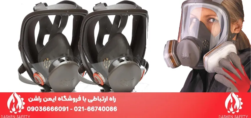 ماسک تنفسی تمام صورت 3M 6800 با لنز پلی کربنات و بدنه سیلیکونی مقاوم